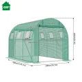 XMTECH Gewächshaus 3x2 m (6 m²) – Garten Foliengewächshaus mit 6 Fenstern, UV-beständig, verzinkter Stahlrahmen, Moskitonetz, ideal für Gemüse, Tomaten, Blumen, Tomatenhaus, grün - Thumbnail 2