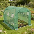 XMTECH Gewächshaus 3x2 m (6 m²) – Garten Foliengewächshaus mit 6 Fenstern, UV-beständig, verzinkter Stahlrahmen, Moskitonetz, ideal für Gemüse, Tomaten, Blumen, Tomatenhaus, grün - Thumbnail 8
