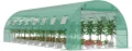 Gewächshaus 3x8 m (24 m²) – Garten Foliengewächshaus mit 16 Fenstern, UV-beständig, verzinkter Stahlrahmen, Moskitonetz, ideal für Gemüse, Tomaten, Blumen, Tomatenhaus, grün - Thumbnail 1