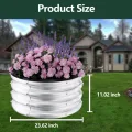 GarveeHome Hochbeete 60 * 60 * 28cm, Frühbeet Aus Stahl, Runde Pflanzkästen Für Den Außenbereich, Offener Boden, Rostbeständig, Einfacher Aufbau - Thumbnail 2
