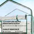 Outsunny Gartengewächshaus PVC mit Regalen 5 Ebenen, Balkongewächshaus, verstärkte Plane, Gestell aus Stahl, Tür mit Reißverschluss, aufrollbar, für Gemüse, Pflanzen, Blumen, 90 x 49 x 193 cm - Thumbnail 5