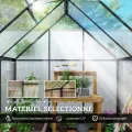 Outsunny Gewächshaus aus Aluminium und Polycarbonat, Gewächshaus mit verstellbarem Fenster und Flügeltür, wetterfestes Außenhaus für Pflanzen, Blumen, Gemüsegarten und Setzlinge, transparent - Thumbnail 4