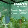 Outsunny Gewächshaus mit Rolltür 2 Fenster, Winterfest Foliengewächshaus aus Stahl, Treibhaus für Balkon, Garten, Tomatenhaus mit UV Schutz 200x76x170cm Tomatengewächshaus für Gemüse Blumen, Grün - Thumbnail 4