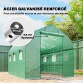 Outsunny Garten-Tunnelgewächshaus 6 m², Gartengewächshaus mit Regalen, 198 x 293 x 194 cm, verzinkter Stahlrahmen, Tür und 6 Fenster, für den Außenbereich, für alle Jahreszeiten, hochdichte PE-Plane - Thumbnail 4