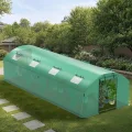 Gewächshaus 300x800x200cm, Gemüsegewächshaus mit 6 Fenstern und 2 Reißverschlusstüren, 140g/m² PE UV50+ Abdeckung. perfekt für Garten und Terrasse - Thumbnail 3