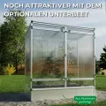 Beckmann Pflanzenhaus I 201 x 107 x 183 cm I Mini Gewächshaus aus Aluminium & 16mm Polycarbonat Stegdreifachplatten I winterfestes Tomatengewächshaus für Garten & Balkon I stabil und ohne Folie - Thumbnail 4