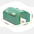Gewächshaus 300x400x200cm, Gemüsegewächshaus mit 4 Fenstern und 2 Reißverschlusstüren, 140g/m² PE UV50+ Abdeckung. Erdanker und Windseilen für stabile Befestigung im Garten - Thumbnail 5