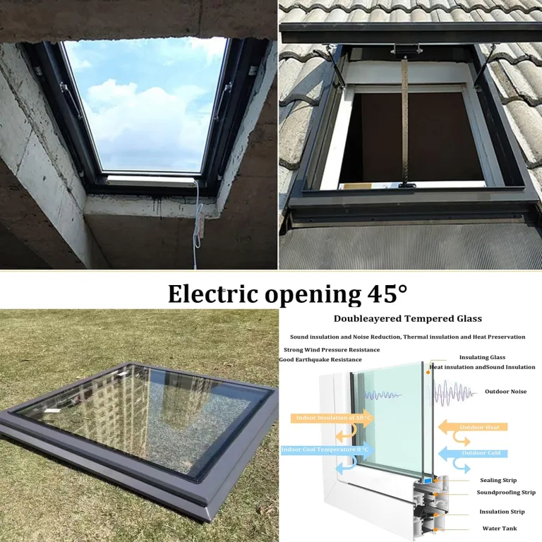 Dachfenster mit Fernbedienung, 85 x 70 cm, für Dachböden, Keller, Gewächshäuser und Sto-Hallen, optimaler Dachausstieg und Dachfenster-Löser – Bild 2