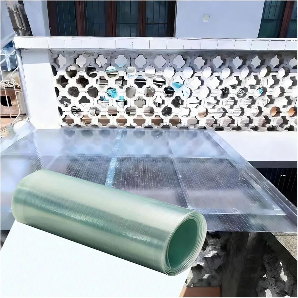 0.8mm Polycarbonatplatten Dachplatten Kunststoff Wetterfest Gewächshausplatten für Dächer, Wintergärten, Gewächshäuser, Schuppen und Markisen(1.2x2m)