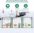 UV-beständig Winterfest Foliengewächshaus mit Aufrollbar Seitenwände ,Stahlrahmen Gewächshaus 270x90x90cm,Tomatenhaus für Gemüse Pflanzen Transparent - Thumbnail 6