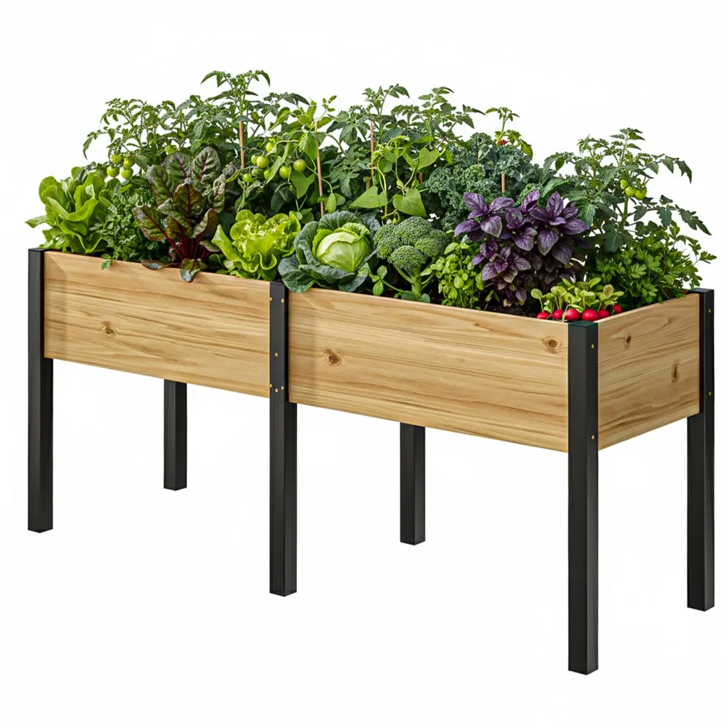 Hochbeet aus Holz - 180x60x80cm Großes Erhöhtes - Modern & Extrem Stabil Pflanzkasten & Blumenkasten - Pflanzbeet Kräuterbeet Blumenbeet für Garten Balkon Terrasse