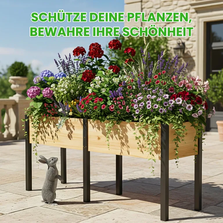 Hochbeet aus Holz - 180x60x80cm Großes Erhöhtes - Modern & Extrem Stabil Pflanzkasten & Blumenkasten - Pflanzbeet Kräuterbeet Blumenbeet für Garten Balkon Terrasse – Bild 4