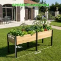 Hochbeet aus Holz - 180x60x80cm Großes Erhöhtes - Modern & Extrem Stabil Pflanzkasten & Blumenkasten - Pflanzbeet Kräuterbeet Blumenbeet für Garten Balkon Terrasse - Thumbnail 5