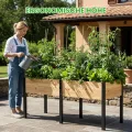 Hochbeet aus Holz - 180x60x80cm Großes Erhöhtes - Modern & Extrem Stabil Pflanzkasten & Blumenkasten - Pflanzbeet Kräuterbeet Blumenbeet für Garten Balkon Terrasse - Thumbnail 10