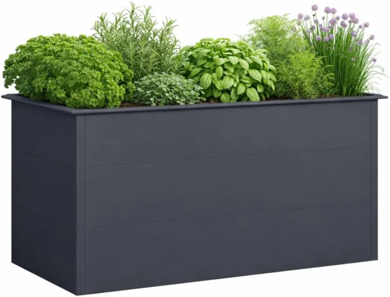 Green Spirit Hochbeet mit Schneckenkante, Anthrazit, Galvanisierter Stahl Pulverbeschichtet, 150 x 75 x 77 cm, Metall – Bild 2