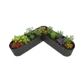 Relaxdays Hochbeet, L-Form, verzinktes Metall, HxBxT: 43 x 203 x 203 cm, Gartenbeet für Gemüse, Kräuter, Blumen, Silber - Thumbnail 7