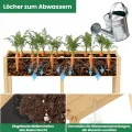 SUNYRISY Dual Hochbeet Holz für Balkon und Garten, 180x60x80cm Pflanzkasten Blumenkasten Kräuterbeet Tannenholz Pflanzbeet Blumenbeet Hochbeet-Kit für Garten Balkon Terrasse, Holzfarbe - Thumbnail 6