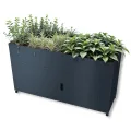 Metzler Hochbeet für den Garten mit Stauraum – Pulverbeschichteter Stahl in Anthrazit RAL 7016 | Witterungsbeständiges Metall-Gartenbeet, Pflanzenbeet, Blumenhochbeet | 160 x 85 x 50 cm - Thumbnail 1