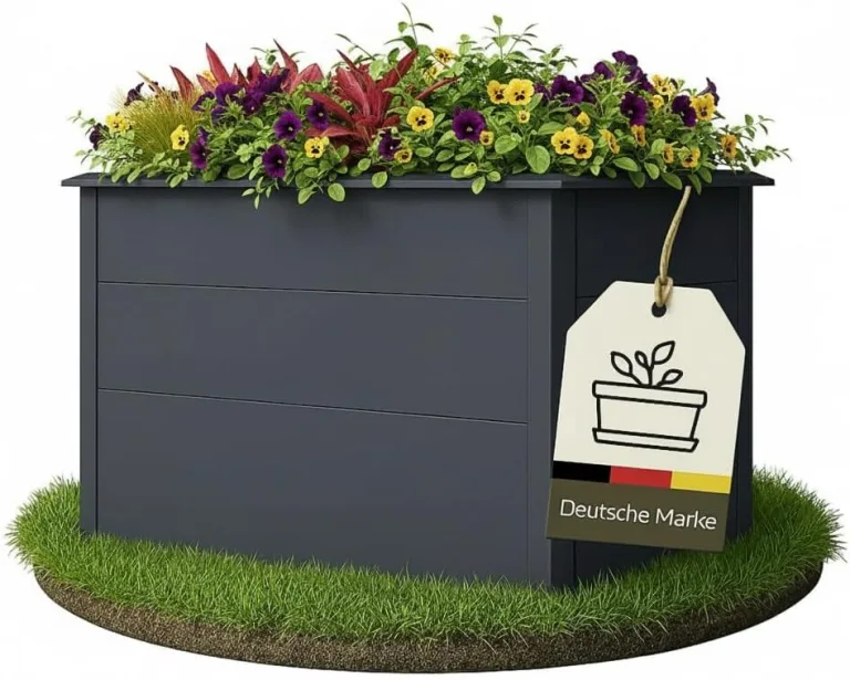 Hochbeet Metall Anthrazit 150x75x77cm - Premium Hochbeet aus pulverbeschichtetem Stahlblech für Garten & Balkon, Schneckenschutz, wetterfest, ideal für Kräuterbeet, Frühbeet & Blumenkasten – Bild 2