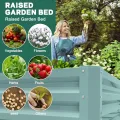Hochbeet Metall, 180x90x30cm Verzinkt Hochbeete für Garten mit Stützstange, Hochbeet zum Anbau von Pflanzen Gemüse Blumen und Kräutern (Rechteckig + Mintgrün) - Thumbnail 7