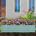 Hochbeet Metall, 180x90x30cm Verzinkt Hochbeete für Garten mit Stützstange, Hochbeet zum Anbau von Pflanzen Gemüse Blumen und Kräutern (Rechteckig + Mintgrün) - Thumbnail 8
