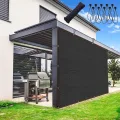 Schwarzes Schattentuch, 40 % - 50 % Schattierungsrate, reißfestes Schattennetz mit Ösen für den Außenbereich, Sonnenschutz, Pergola, Terrasse, Gewächshaus, Hühnerstall, 4,5 x 7,6 m - Thumbnail 1