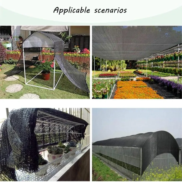 Sonnenschutz für den Außenbereich, 2,3 x 4,2 m, Garten-Netzgewebe mit Ösen, 90 % schwarzer Sonnenschutz für Pergola, Gewächshaus und Hühnerstall – Bild 7