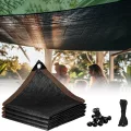 3,5 x 3,5 m Gewächshaus-Schattenstoff – Sonnenschutz für den Außenbereich, Stoff, schwarze Netzplane für Pflanzen, UV-Schutz, Gartenschattenabdeckung, witterungsbeständiges Material - Thumbnail 1