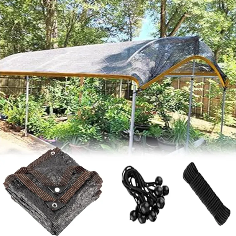 Gartennetz für Gemüse, Gewächshaus, Hühnerstall und Überdachung im Freien, UV-beständig, wasserdicht, für Tomaten und mehr, 4,9 x 7,6 m, Schwarz – Bild 1