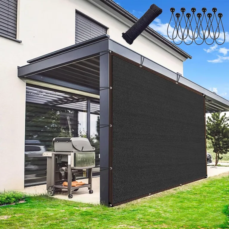 Strapazierfähiges, schwarzes Sonnenschutztuch, 3 x 3 m, Netzplane für Veranda, Pool, Gewächshaus und LKW, reißfest, mit Ösen für verbesserten Schutz – Bild 1