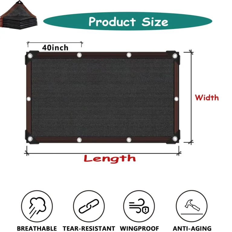 3,6 x 6,8 m Gewächshaus-Schattenstoff – Outdoor-Sonnenschutz, Stoff, schwarze Netzplane für Pflanzen, UV-Schutz, Garten, Schattenschutz, robuste Outdoor-Abdeckung – Bild 2