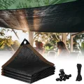 3,6 x 6,8 m Gewächshaus-Schattenstoff – Outdoor-Sonnenschutz, Stoff, schwarze Netzplane für Pflanzen, UV-Schutz, Garten, Schattenschutz, robuste Outdoor-Abdeckung - Thumbnail 1