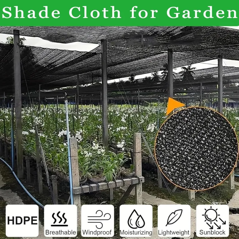 Schwarzes Schattentuch für Gartenarbeit – 4,6 x 4,5 m Sonnenblock-Netzplane mit Ösen für Gewächshaus, Terrasse, Hühnerstall und Pflanzenschutz, Outdoor-Schattennetz für Tomaten – Bild 3