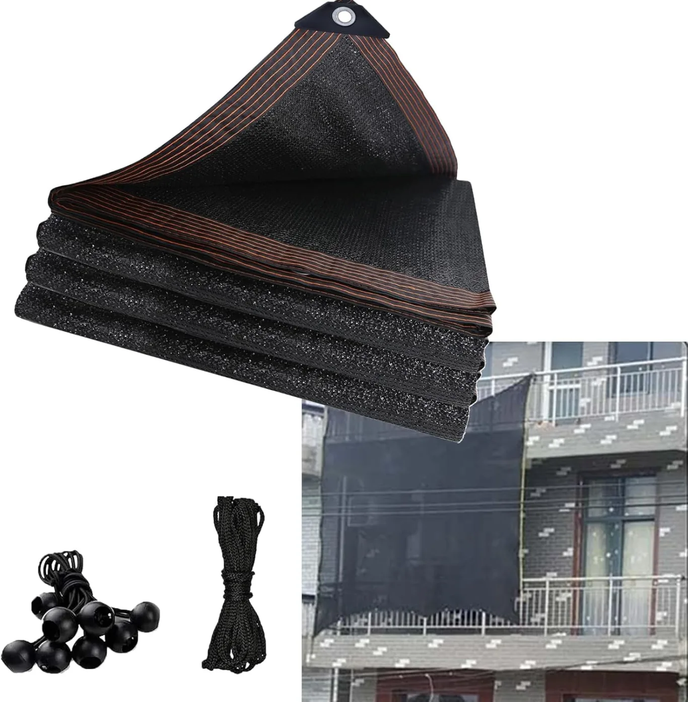 2,9 x 6,9 m schwarzes Sonnenschutztuch – 90 % UV-Blocker-Netzplane für Gewächshaus, Terrasse, Pflanzen und Tomaten – Sonnenschutz für kühle Bereiche, Outdoor-Abdeckung - Bild 1