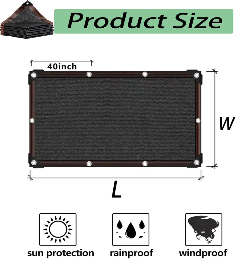 2,9 x 6,9 m schwarzes Sonnenschutztuch – 90 % UV-Blocker-Netzplane für Gewächshaus, Terrasse, Pflanzen und Tomaten – Sonnenschutz für kühle Bereiche, Outdoor-Abdeckung – Bild 3