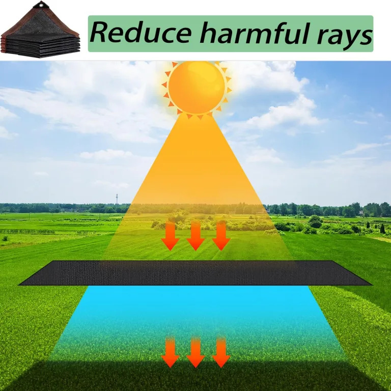 Sonnensegel, 90 % UV-Schutz, für Gewächshaus, Terrasse und Pflanzen, ideal für Tomatenwachstum und Kühlbereich im Freien, 3,5 x 7,6 m, Schwarz – Bild 4