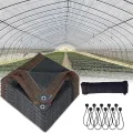 Schwarze Gartenabdeckung, UV-beständiges Netzgewebe mit verstärkten Ösen, perfekt für Gewächshauspflanzen und Blumen, 2,4 x 7,6 m, Sonnenschutznetz - Thumbnail 1