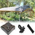 Sonnenschutz, 4,5 x 6,9 m, schwarzer Gartenstoff für Gemüse, Gewächshaus, Hühnerstall, Deck, Baldachin, wasserdichte Pflanzenabdeckung, Tomaten- und Outdoor-Schutz - Thumbnail 8