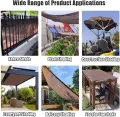 Sonnenschutztuch mit Ösen, 80 % UV-beständig, 15,7 x 3 m, 3 x 3 m, 6,8 x 6,8 m, ideal für Garten, Gewächshaus, Terrasse, Pergola, Zwinger und Tomaten, Sonnenschutzgewebe - Thumbnail 7