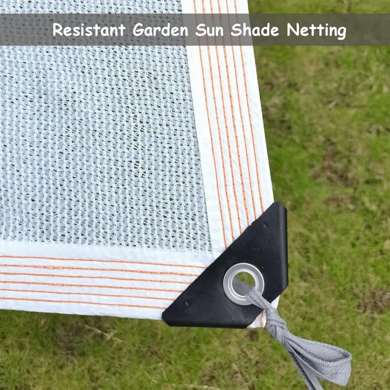 Strapazierfähige Netzplane mit Ösen, 90 % - 95 % Schattentuch, Rollgeklebter Rand, Sonnenschutz für Pflanzen, Pergola, Gewächshaus, Terrasse, Tomaten, Hühnerstall, Weiß – Bild 3