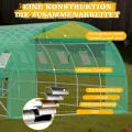 Soontrans Gewächshaus 3 x 6 m, Platz für Gestaffeltes Gärtnern & Organisieren, Groß Tunnel Foliengewächshaus mit Aufrollbaren Seitenwänden & Meshnetzfensten & Tür, Stahlgestell Bogendach - Thumbnail 6