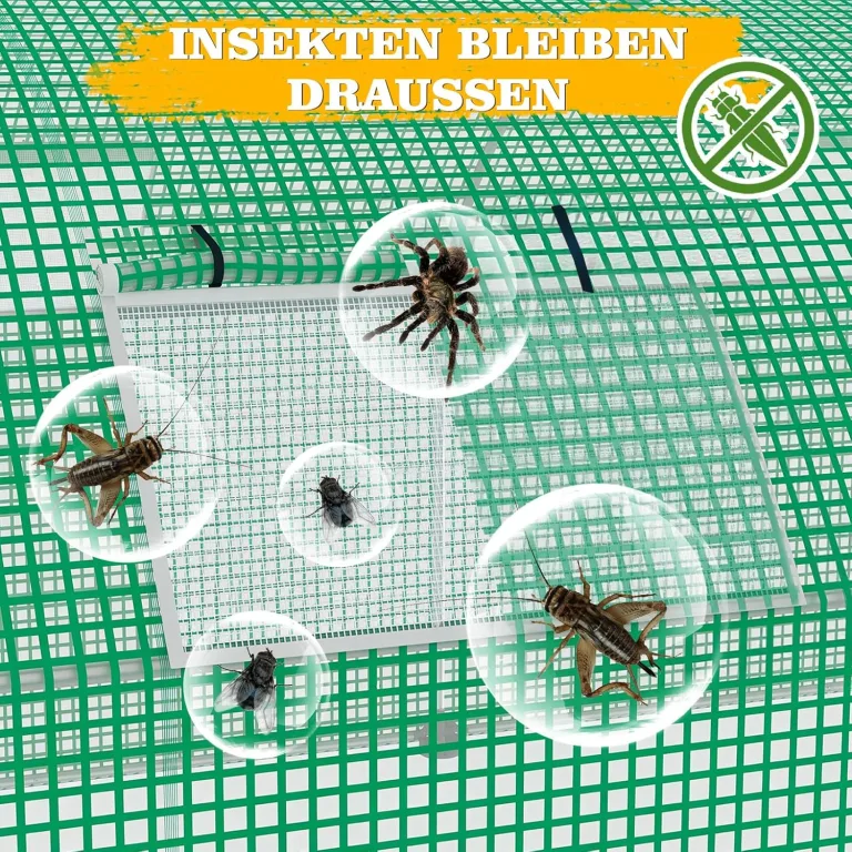 Soontrans Gewächshaus 3 x 4 m, Mehr Raum für den Übergang & Früher Saisonstart, Mittleres Tunnel Foliengewächshaus mit Aufrollbaren Seitenwänden & Meshnetzfensten & Tür, Stahlgestell Bogendach – Bild 7