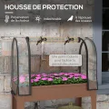 Outsunny Hochbeet mit transparenter Plane, Mini-Gewächshaus, 2 Rollen und 1 untere Ablage für Gemüse, Blumen, Gemüse, Gemüse, Maße: 80 x 40 x 120 cm (L x B x H) - Thumbnail 3