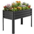 Hochbeet aus Metall, Verzinkter Stahl Rostfrei, 116x60x80 cm Hochbeet für Garten, Terrasse & Balkon, Pflanzkasten für Gemüse, Kräuter und Blumen, Langlebiges Pflanzbeet - Thumbnail 1