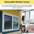 Horizontales Schiebefenster aus Aluminium mit Schloss, gehärtetes Glas, 93 x 35 cm, ideal für Hühnerställe, Gewächshäuser und Schuppen, weißes Finish - Thumbnail 3