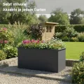 Hochbeet Metall Anthrazit - Premium Hochbeet aus pulverbeschichtetem Stahlblech für Garten, Schneckenschutz, wetterfest, ideal für Kräuterbeet, Frühbeet & Blumenkasten (XL: B200cm x T100cm x H77cm) - Thumbnail 4