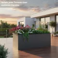 Hochbeet Metall Anthrazit - Premium Hochbeet aus pulverbeschichtetem Stahlblech für Garten, Schneckenschutz, wetterfest, ideal für Kräuterbeet, Frühbeet & Blumenkasten (XL: B200cm x T100cm x H77cm) - Thumbnail 5