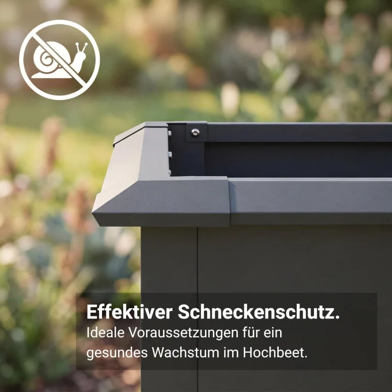 novaterra® Hochbeet Metall Anthrazit - B 100 x T 50 x H 77 cm - Premium Hochbeet aus pulverbeschichtetem Stahl, Schneckenschutz, wetterfest, ideal für Kräuterbeet, Frühbeet & Blumenkasten – Bild 5