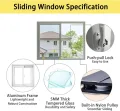 Schiebefenster aus Aluminium mit Schloss, gehärtetes Glas, Ersatz, 83,8 x 45,7 cm, Weiß, ideal für Hühnerstall, Schuppen, Gewächshäuser und Außenbereiche - Thumbnail 2