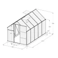AXI Simon Gewächshaus aus Aluminium & Polycarbonat in Schwarz | Treibhaus mit Schiebetür & Fenster Winterfest | Mit integrierter Drainage | 310x190x207 cm - Thumbnail 4